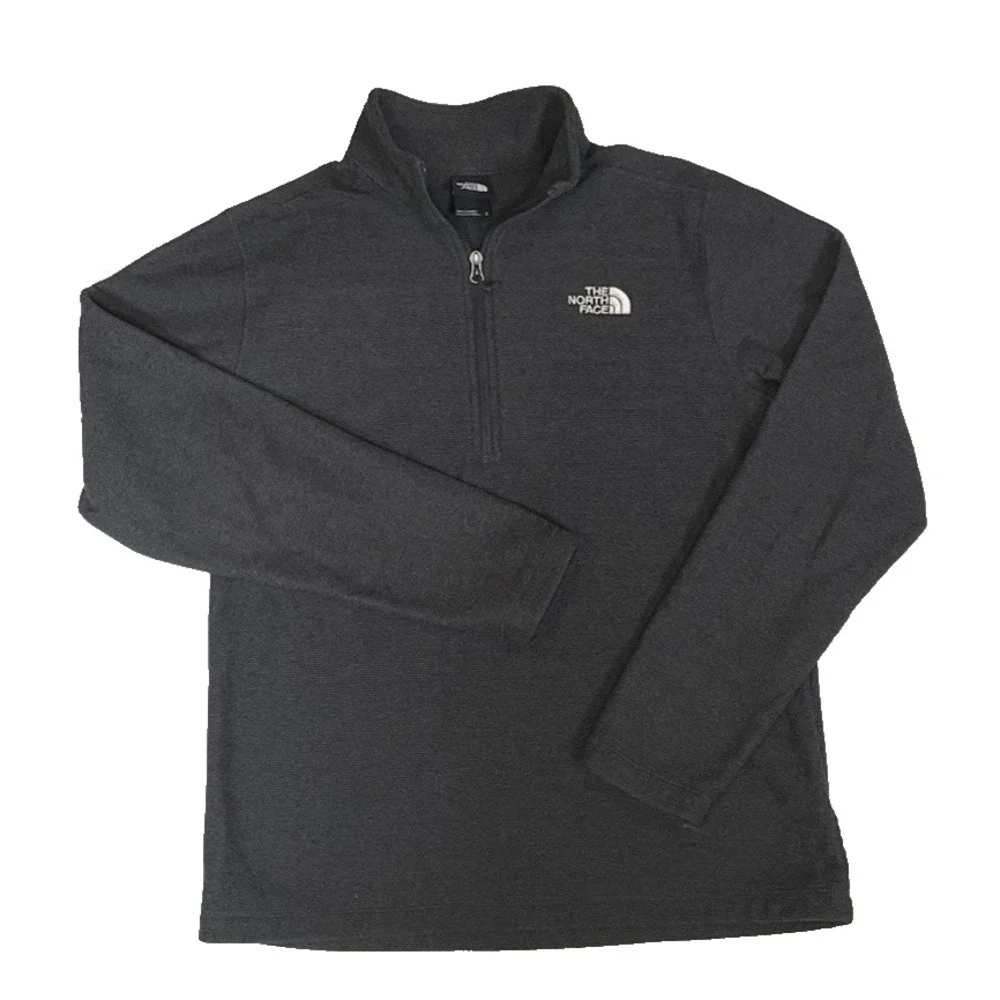 The North Face Men's Quarter Zip Pullover Medium Fleece Outdoor Dark Gray